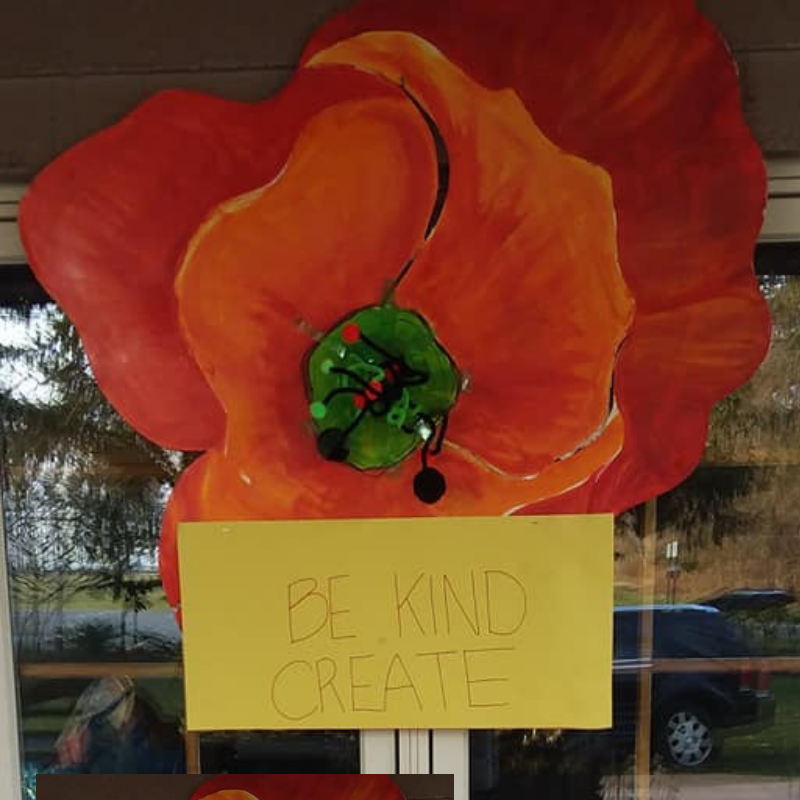 Be Kind Create flower sign at BAYarts